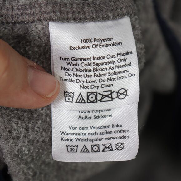 Eddie Bauer Grey Fleece 1/4 snap-down pullover 2XL - Picture 7 of 8